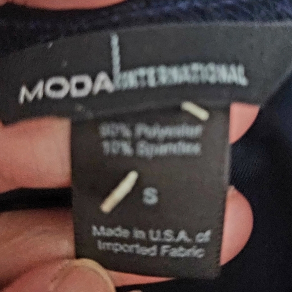 Moda International Blue Velvet Velour Cocktail Dress Women's Size Small S EUC - Picture 5 of 6